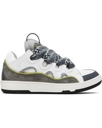 Lanvin - Off- & Curb Leather Sneakers - Lyst