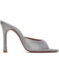 AMINA MUADDI - シルバー Alexa Crystal Slipper 105 ヒールサンダル - Lyst
