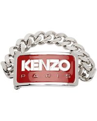 KENZO - Silver & Red Paris Bracelet - Lyst
