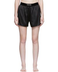Short en cachemire à bande logo Cachemire Tom Ford en coloris Gris Femme Vêtements Shorts Mini shorts 