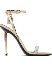 Tom Ford - Laminated Padlock Pointy Naked Heeled Sandals - Lyst