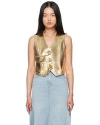 Ganni - Foil Denim Vest - Lyst