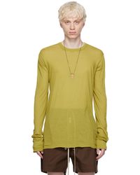 Rick Owens - Yellow Basic Long Sleeve T-shirt - Lyst