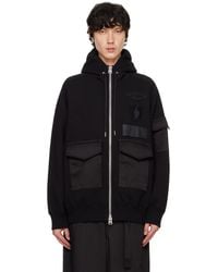 Sacai Garment Dye Cotton Jersey Hoodie in Grey for Men
