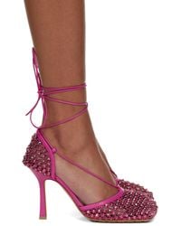 Bottega Veneta - Sparkle Stretch Web Heels - Lyst