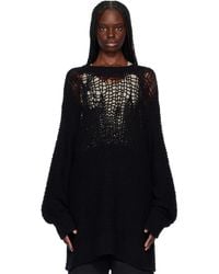 Yohji Yamamoto - Damage Processed Garter Round Neck Sweater - Lyst