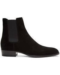 Saint Laurent Bottes chelsea en suede noires Wyatt