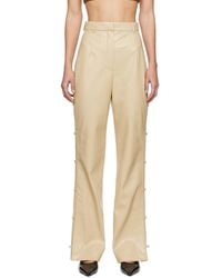 Nanushka - Beige Felina Vegan Leather Trousers - Lyst