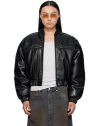 Lu'u Dan - Blouson Aviateur Riot Noir En Cuir Synthétique - Lyst