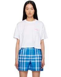 Burberry - Logo Cotton Cropped T-shirt - Lyst