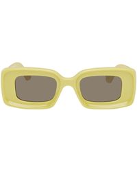 Loewe - Yellow Rectangular Sunglasses - Lyst