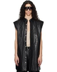Rick Owens - Temple Jumbo Outshirt Leather Vest - Lyst