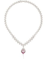 OTTOLINGER - Ssense Exclusive Silver & Pink Diamond Dip Necklace - Lyst