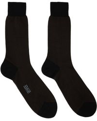Black & Brown Herringbone Socks SSENSE Men Clothing Underwear Socks 