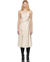 Feng Chen Wang - Robe Midi En Soie À Plis - Lyst