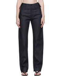 Mugler - Laced-Up Straight Jeans - Lyst