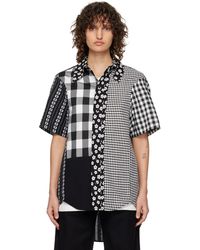 Adererror - Chemise Noir Et Blanc À Panneaux - Lyst