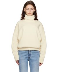 TOTEME - Col Roulé Blanc Cassé En Tricot Double - Lyst