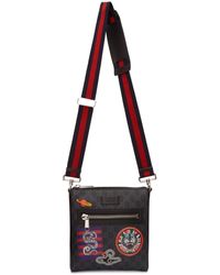 Gucci Black GG Supreme Courier Messenger Bag