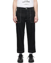 Moncler - Black Contrast Stitch Cropped Trousers - Lyst