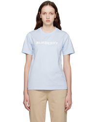 Burberry - T-shirt bleu à logo imprimé - Lyst