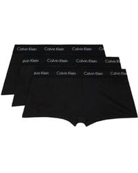 Calvin Klein - Ensemble de trois boxers noirs à taille basse - Lyst