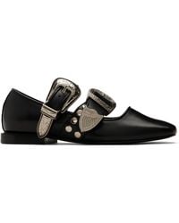 Toga - Ssense Exclusive Metal Leather Ballerina Flats - Lyst