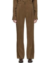 Lemaire - ブラウン ベルト リラックス トラウザーズ - Lyst