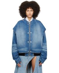 Y. Project - Blue Snap Off Denim Bomber Jacket - Lyst