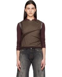 ANDERSSON BELL - Layered Mesh Tuck & Dart Top - Lyst