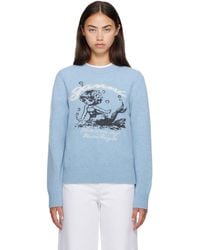Ganni - Mermaid Graphic Wool Sweater - Lyst