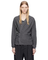 Lemaire - Ssense Exclusive Gray Cardigan - Lyst