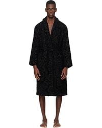 Versace - Sortie-De-Bain Grise À Motif Barocco - Lyst