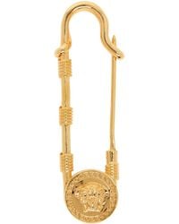 Versace - Broche de style épingle de sureté dorée - Lyst