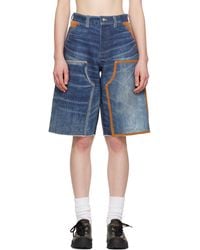ANDERSSON BELL - Trompe L'Oeil Double-Knee Denim Shorts - Lyst