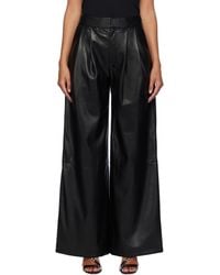 BOSS - Pleat-Front Relaxed-Fit Faux-Leather Trousers - Lyst