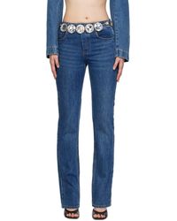 Area - Jean bleu à gros ornements facettés - Lyst