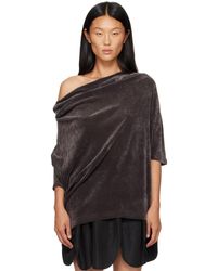 OPEN YY - Velvet Cowl Neck T-Shirt - Lyst