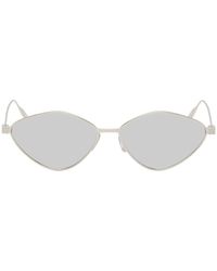Givenchy - Silver Oval Sunglasses - Lyst