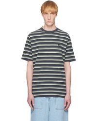 Maison Kitsuné - Profile Fox Patch Striped Comfort T-Shirt - Lyst
