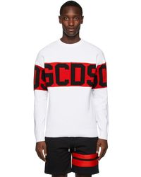 Collo alto logo Gcds pour homme en coloris Blanc Homme Vêtements Pulls et maille Pulls à col roulé 