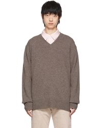 Acne Studios - Brown Cashmere V-neck Sweater - Lyst