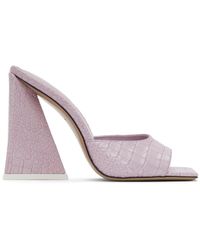 The Attico - Pink Leather Devon Heeled Sandals - Lyst