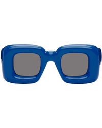 Loewe - Blue Inflated Rectangular Sunglasses - Lyst