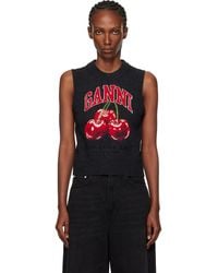 Ganni - Graphic Wool Sweater Vest - Lyst