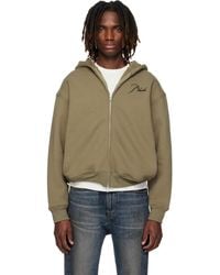 Rhude - Khaki Classique Zip Up Hoodie - Lyst