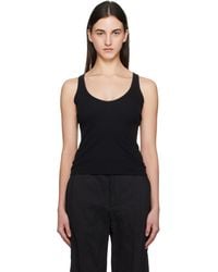 MM6 by Maison Martin Margiela - Cotton Ribbed Tank Top - Lyst