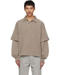 Agolde - Khaki Curren Double Sleeve Polo - Lyst