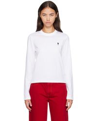 Ami Paris - Cotton Longsleeves Ami De Coeur T-Shirt - Lyst