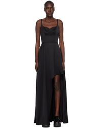 Alexander McQueen - Black Asymmetric Maxi Dress - Lyst